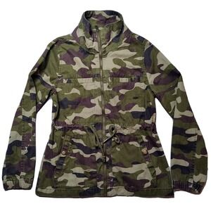 OLD NAVY Camo Full Zip‎ Utility Military Army Jacket Women Size XS